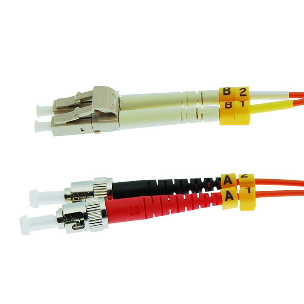 10m LC/UPC-ST/UPC OM1 Multimode Duplex LSZH 3.0mm Fiber Optic Patch Cable